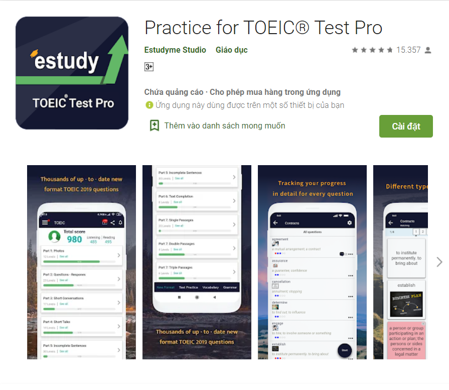 app toeic test pro