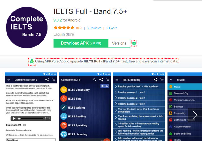 App học IELTS Full - band 7.5