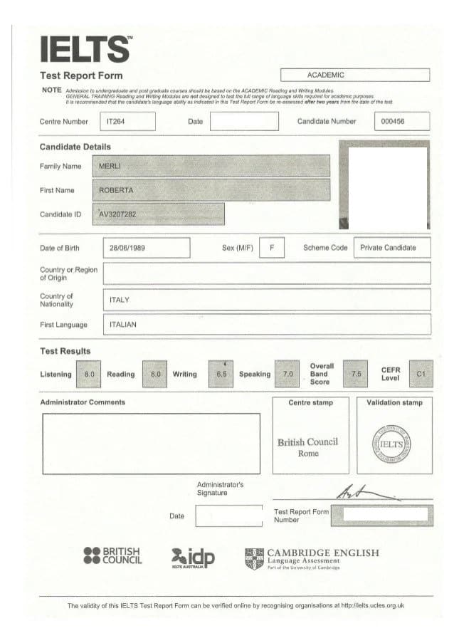 example of ielts certificate