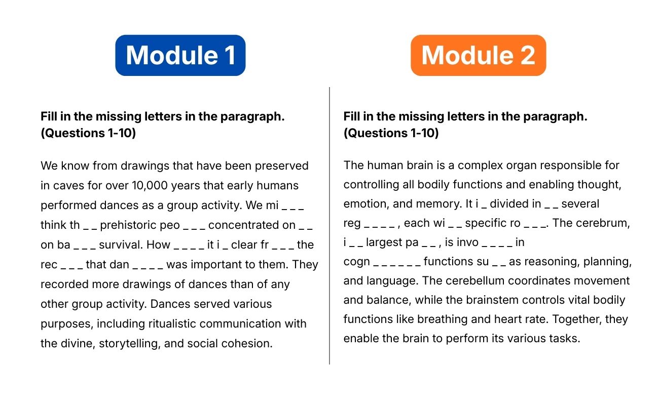 TOEFL Reading 2026 Complete the Words task example