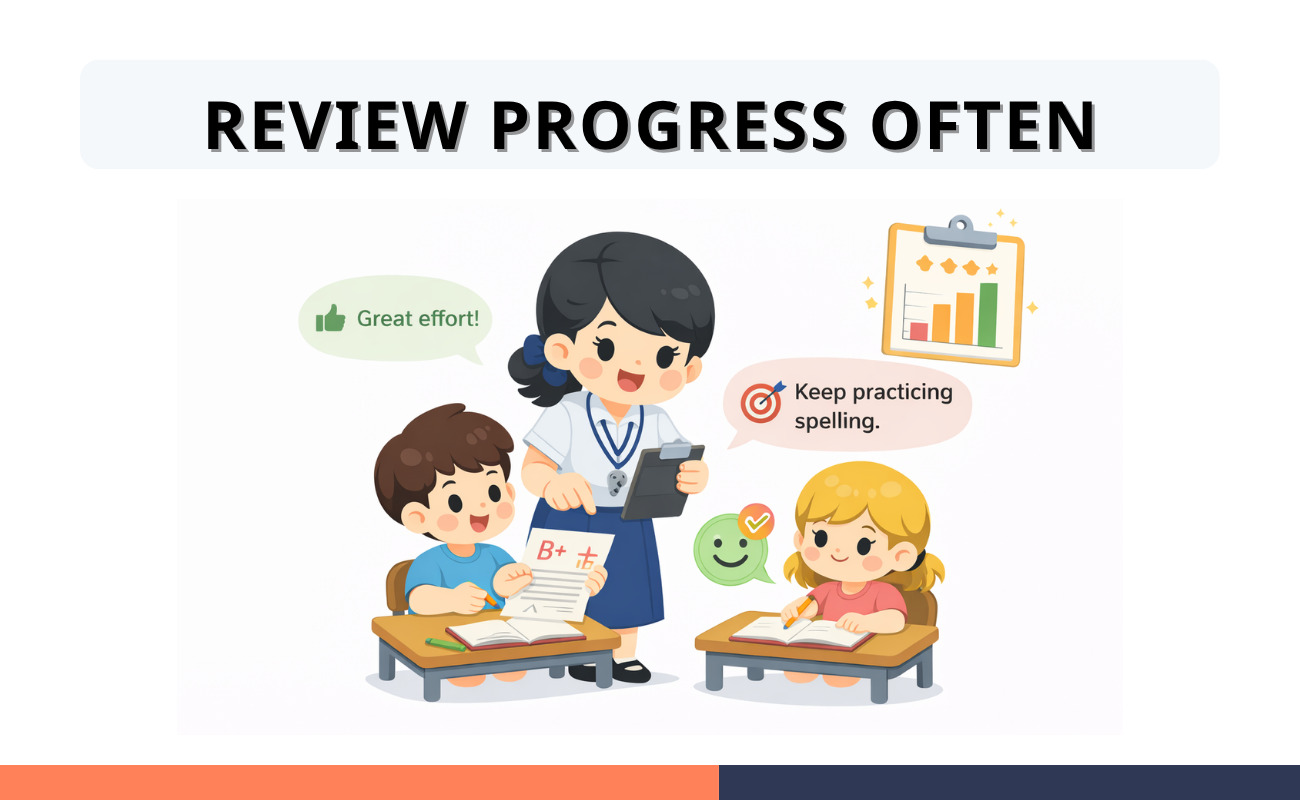 Classroom management student progress review