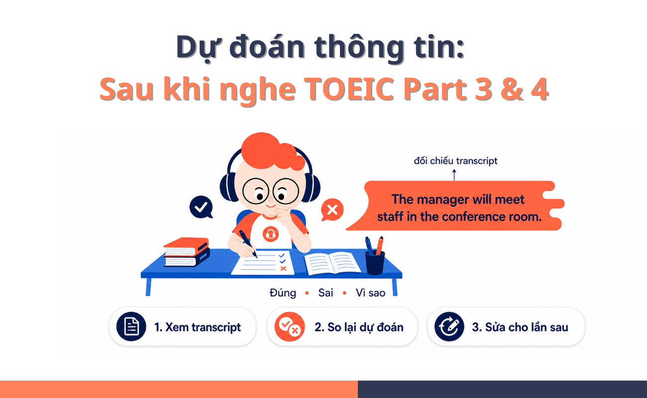 Dự đoán thông tin sau khi nghe Part 3 4 TOEIC