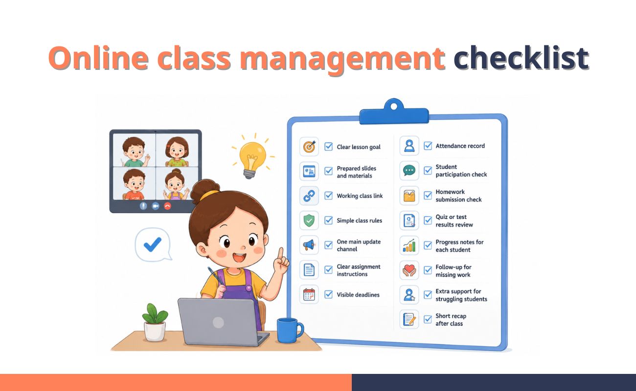 Online class management checklist for teachers