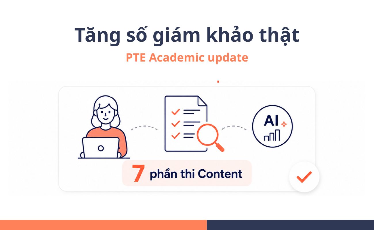 PTE update: Tăng số giám khảo thật ở 7 phần thi Content
