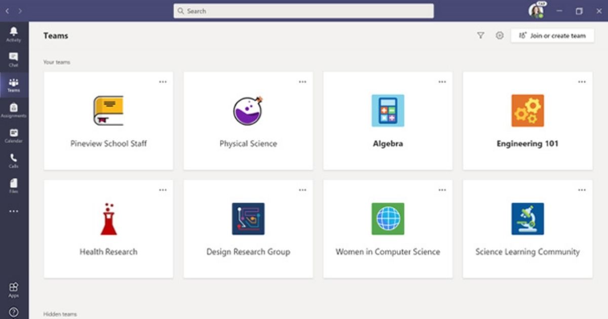 Phần mềm quản lý lớp học Microsoft teams