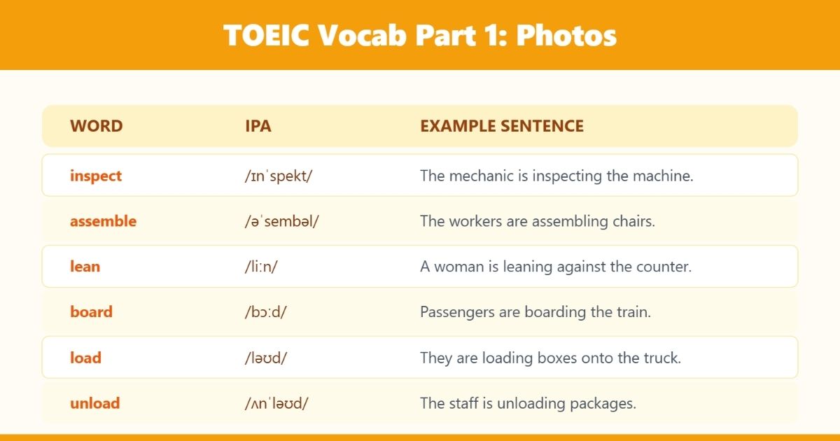 TOEIC Vocabulary Part 1