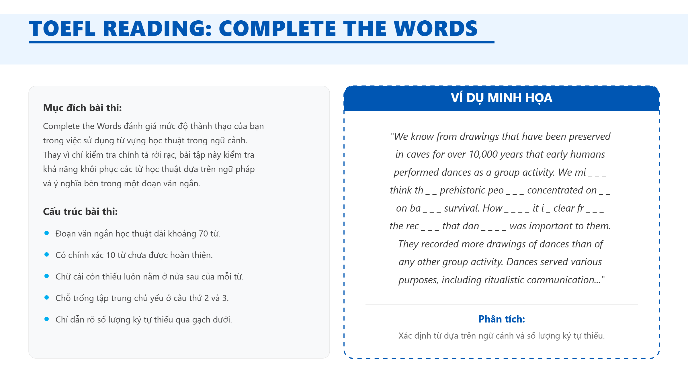 Dạng câu hỏi TOEFL Reading